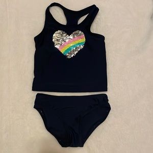 Gap girls tankini navy flippy sequins